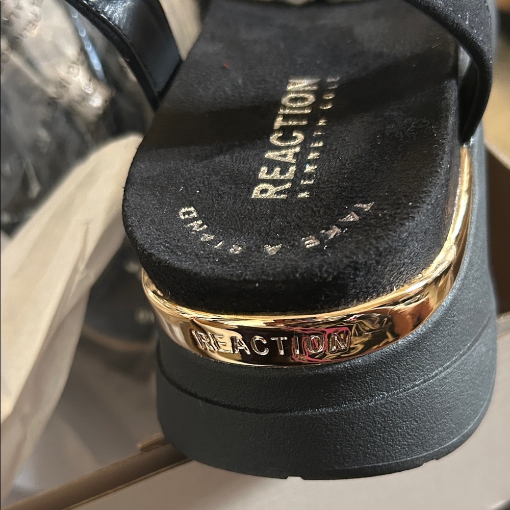 Kenneth Cole Reaction Black Rhinestone Sandals - Picture 3 of 10